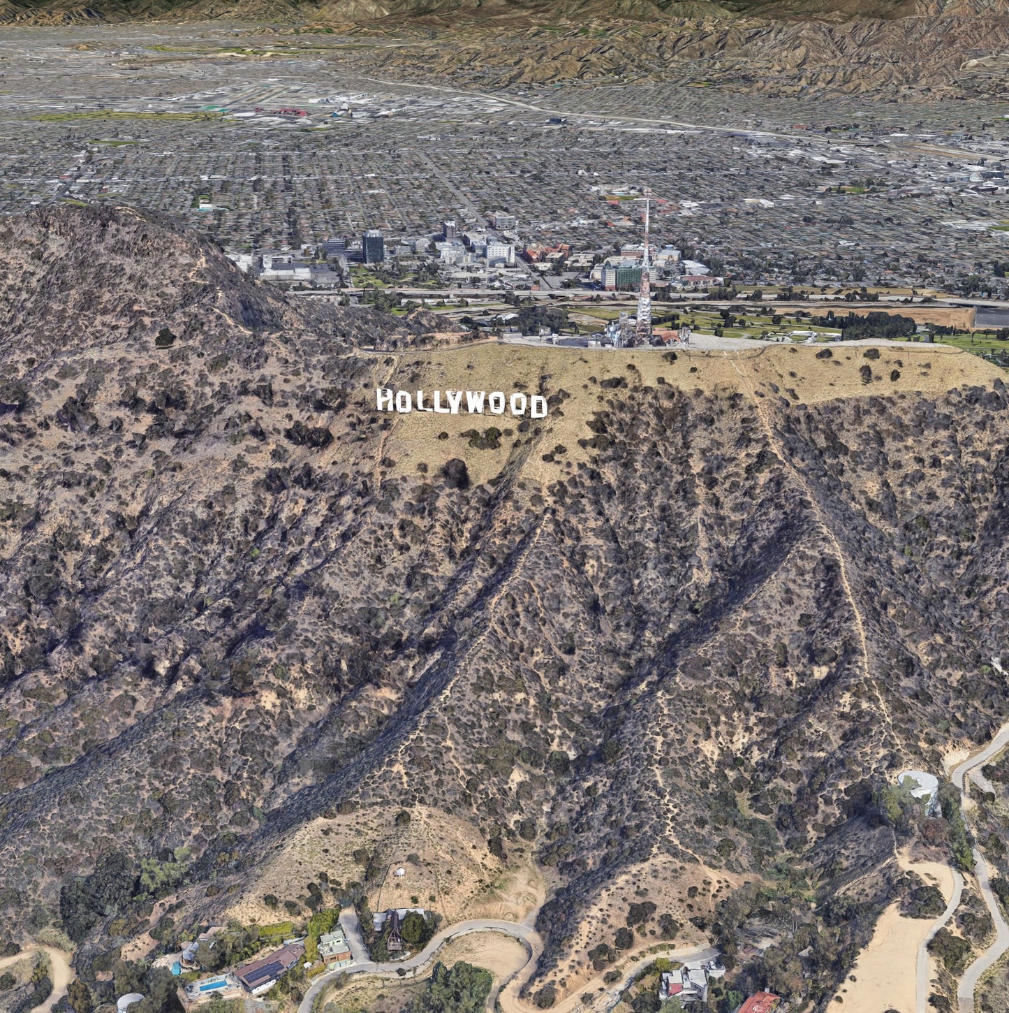 LA Landmarks - The Hollywood Sign 5" x 5" Hand Painted